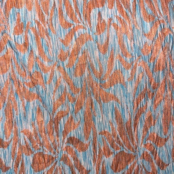 ZARA Jacquard Crinkle Flowy Crisscross Halter Top Size L Large Abstract Floral - Picture 5 of 7